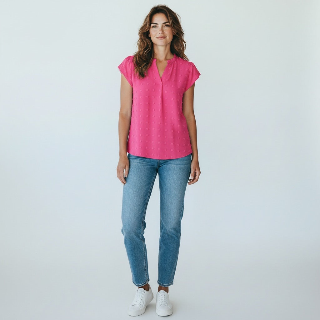 Hot pink Merokeety Women-Tops, Medium
